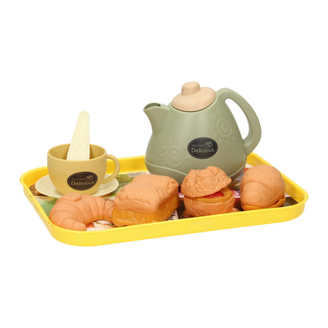 Tablett mit Spielessen und Teebrötchen