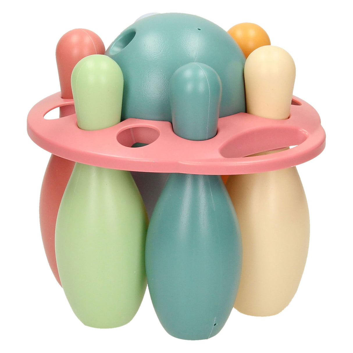 Kegelspel pastel in houder, 6dlg.