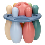 Kegelspel pastel in houder, 6dlg.