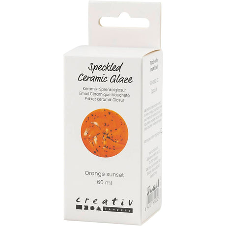 Creativ Company gesprenkelte Keramikglasur 999–1060 C, opak, orangefarbene Sonne – 60 ml