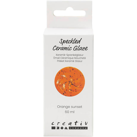 Creativ Company gesprenkelte Keramikglasur 999–1060 C, opak, orangefarbene Sonne – 60 ml