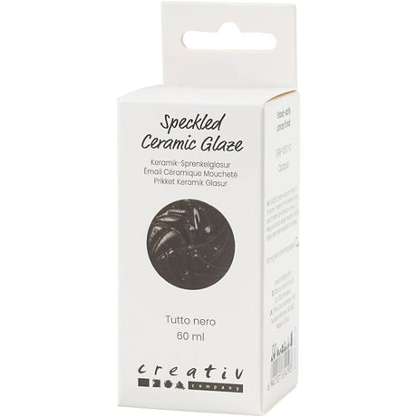 Creativ Company gesprenkelte Keramikglasur, 999-1060 °C, deckend, tutto nero, 60 ml 1 Flasche