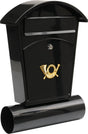 Vorel-Briefkasten mit Zeitungsrolle und 2 Schlüsseln – Schwarz – 480 x 280 x 80 mm