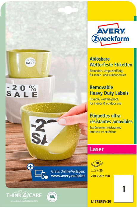 Avery Special Etiketten l4775rev20 weiß 20 Stück