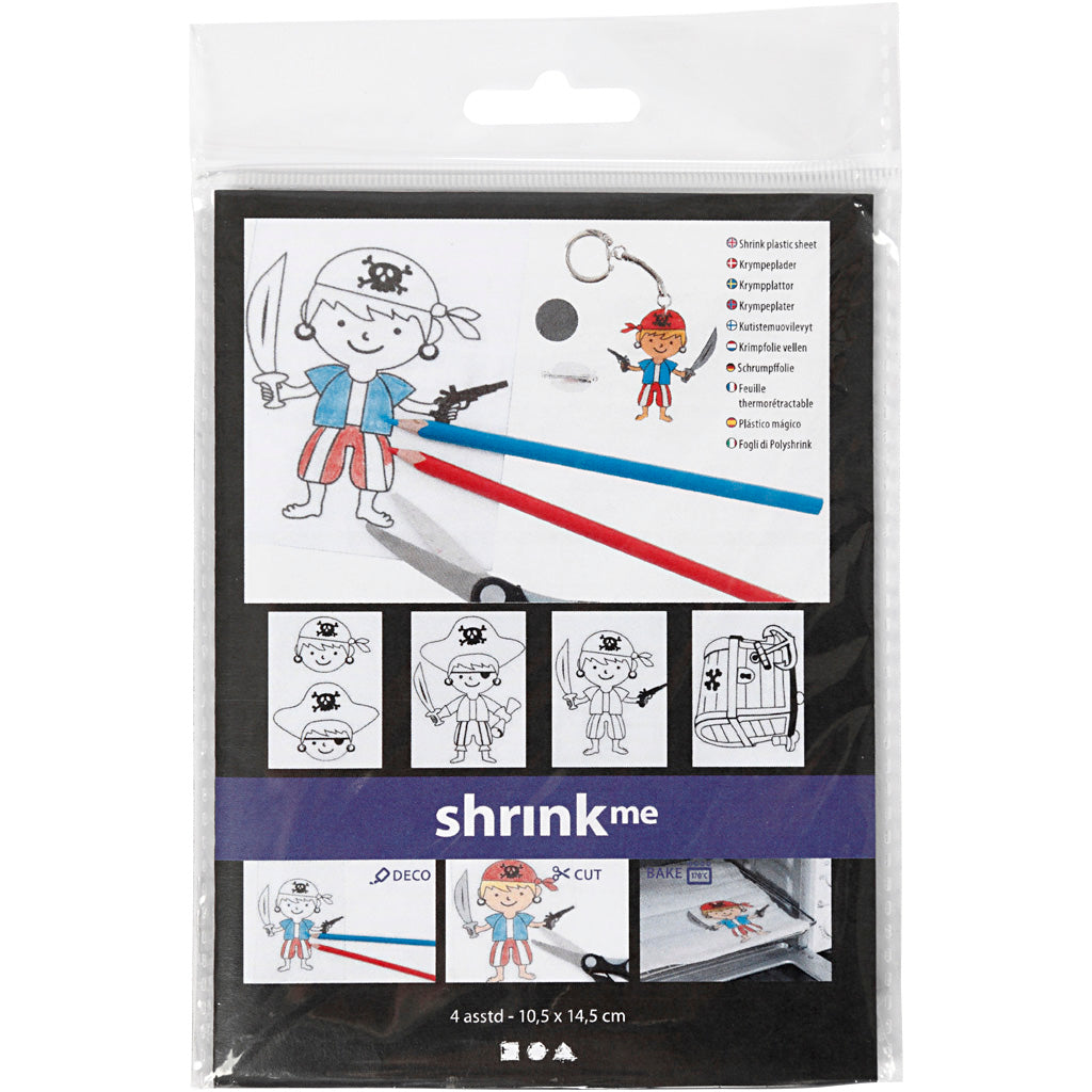 Kreativunternehmen https: www.cchobby.nl sheet-shrink-foil-with-motifs-pirate-sheet-10-5x14-5-cm-thickness-0-3-mm-matt-transparent-4-sheet-1-box