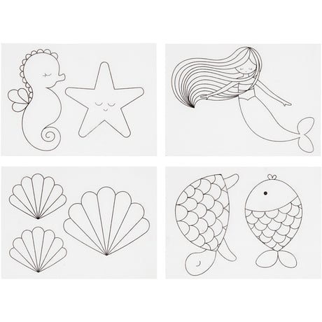Blätter verkleinern Film mit Motiven mermaid, 4st.
