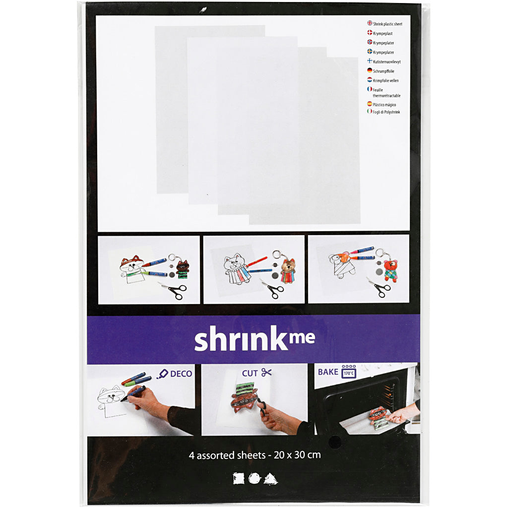 Kreativunternehmen https: www.cchobby.nl sheet-shrink-foil-sheet-20x30-cm-thickness-0-3-mm-transparent-gloss-matt-transparent-matt-white-4-sheet-1-box