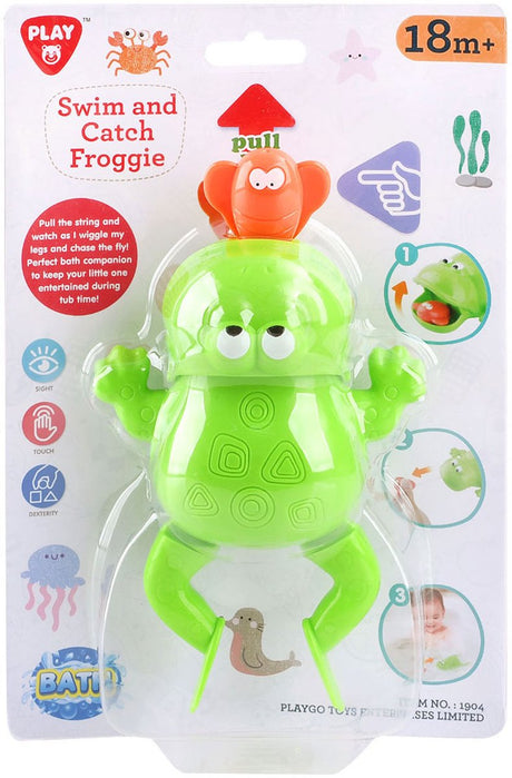 Playgo Badespielzeug zum Fangen und Schwimmen eines Frosches – 2 Teile.