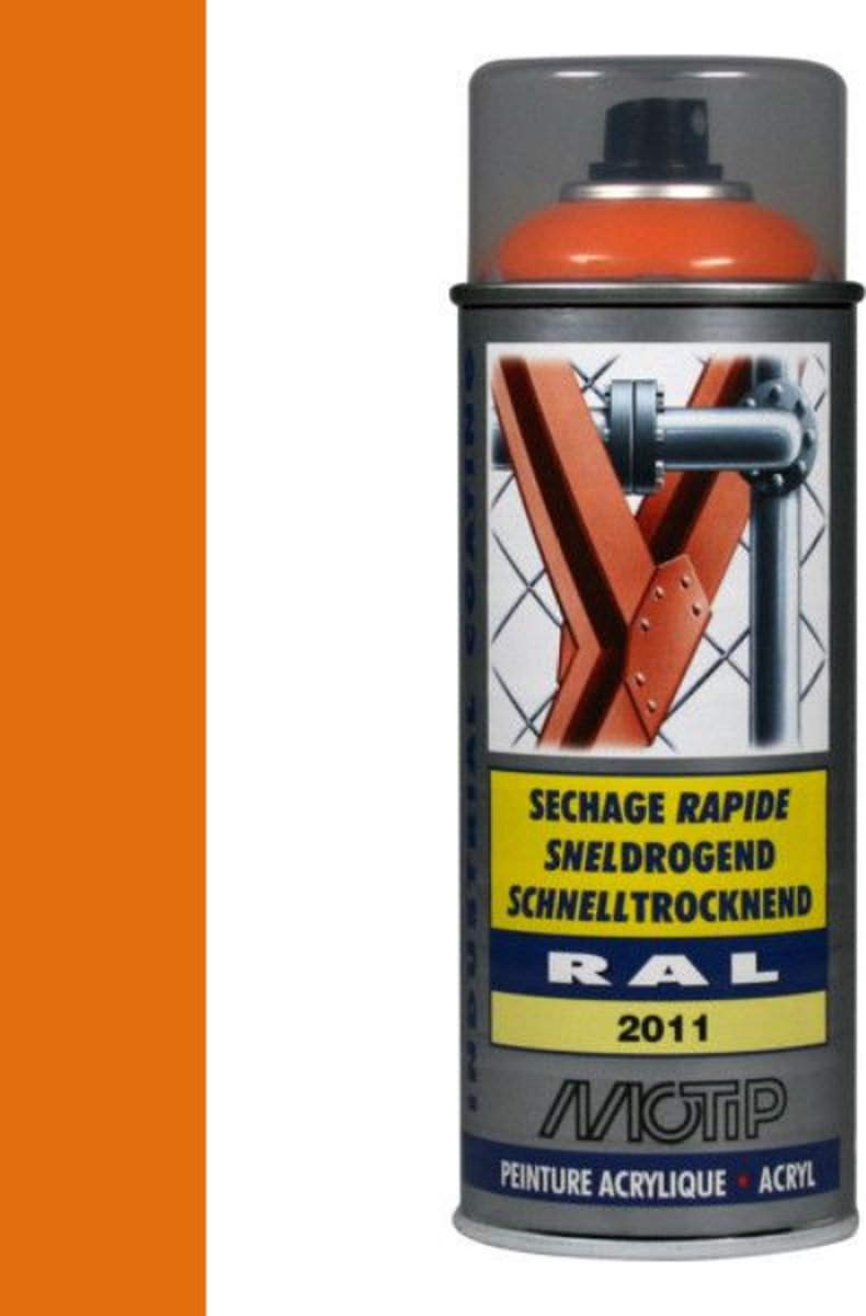 Motip industrial acryllak hoogglans ral 2011 diep oranje - 400 ml