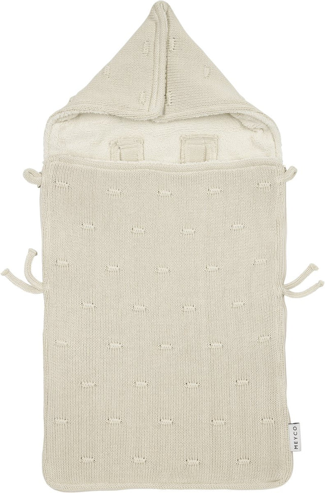 Meyco baby meyco knots teddy voetenzak - 40 x 82 cm - soft sand