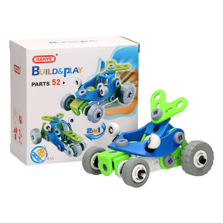 Bau- und Spielset Rennwagen 2in1, 52 Teile.