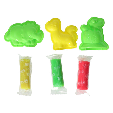 Tonset mit 2 Dinosaurierformen und Werkzeugen – 3 Tonfarben
