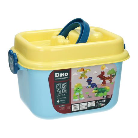 Lobbes Dino-Baukasten in Aufbewahrungsbox – 84 Teile.