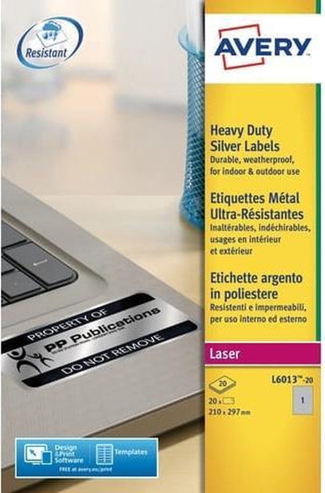 Ohne Markenzeichen, Avery L6013-20, mattes Silber