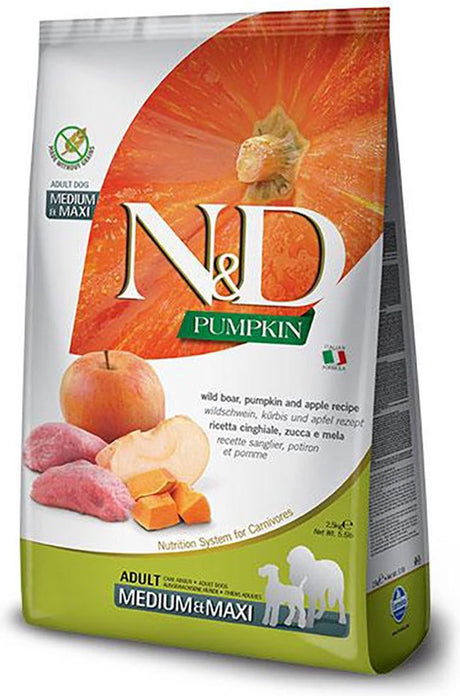 Farmina Tierfutter Farmina N D Kürbis Hund Wildschwein Apfel Erwachsene Medi Maxi 12 kg