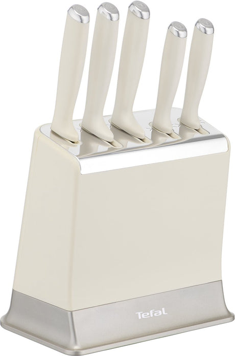 Tefal eversharp k2979644 - 5-delige messenset - messenblok met geïntegreerde slijper