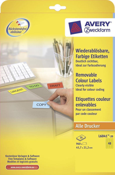 Avery Etiketten l6041 gelb 960 Stück