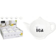 Excellent Houseware Teebeutelhalter aus Porzellan mit Text „Tee“ – 12 x 9 x 2 cm