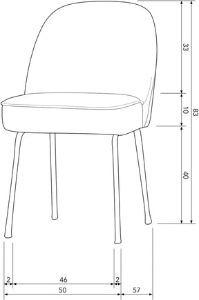 Woood Vogue Esszimmerstühle – Leder – Cognac – 2er-Set