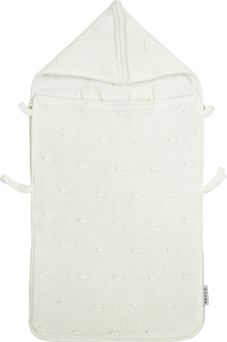 Meyco Babyknoten-Fußsack – gebrochenes Weiß – 40 x 82 cm