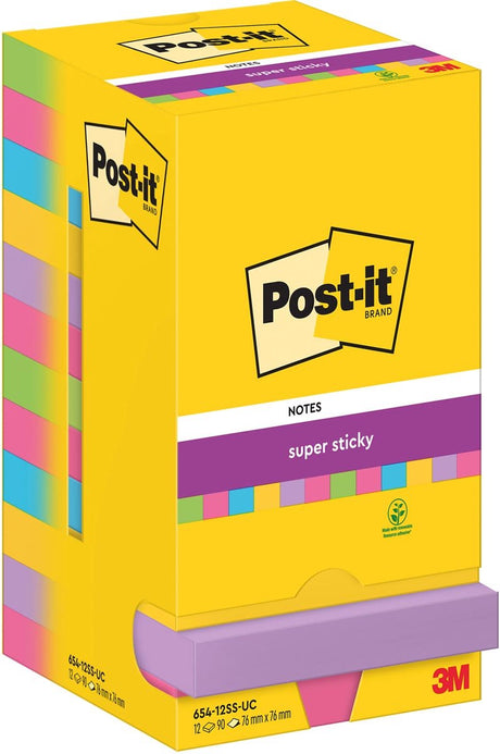 Post-it Super Sticky Super Sticky Notes Post-it 654-12ss-uc 76x76 mm glatt