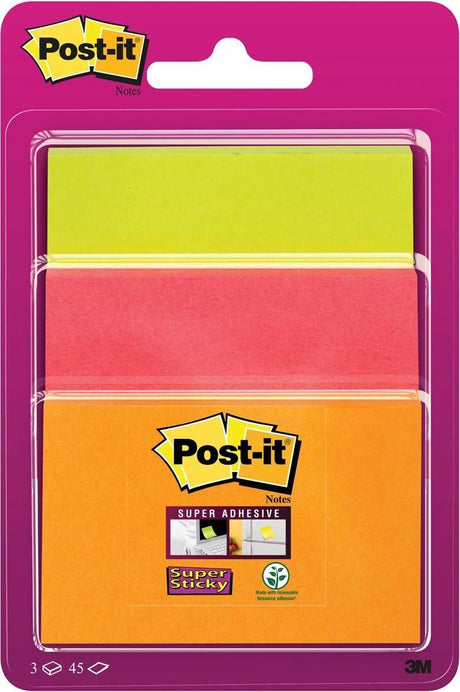 Super-Haftnotizen zum Posten | 45 Blatt | 3 Formate | verschiedene Neonfarben | auf Blase