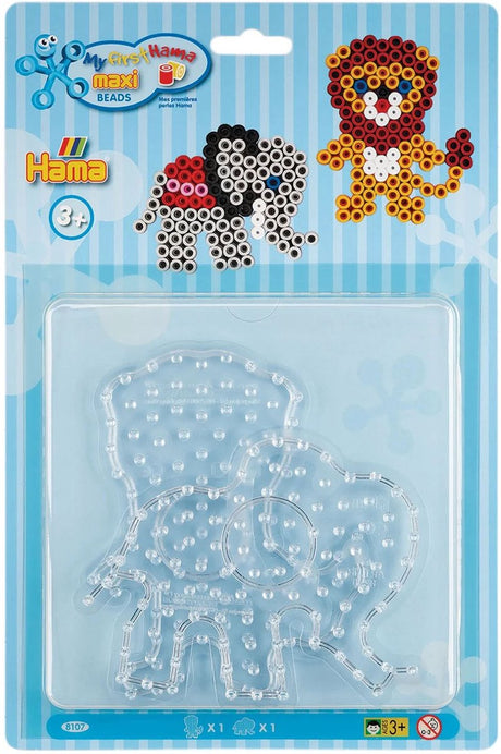 Hama Maxi-Bügelperlenteller Löwe und Elefant