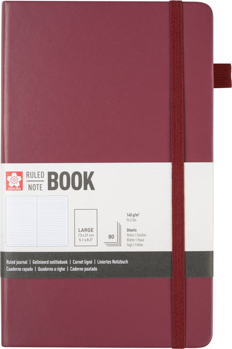Sakura liniertes Hardcover-Notizbuch, groß, Maulbeere