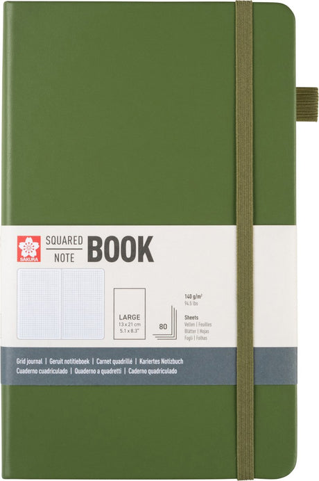 Sakura kariertes Hardcover-Notizbuch mit großer Kiefernnadel