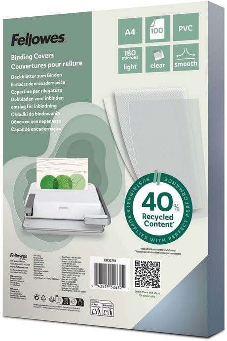 Fellowes Einbanddeckel 5375901 transparentes PVC (Polyvinylchlorid)