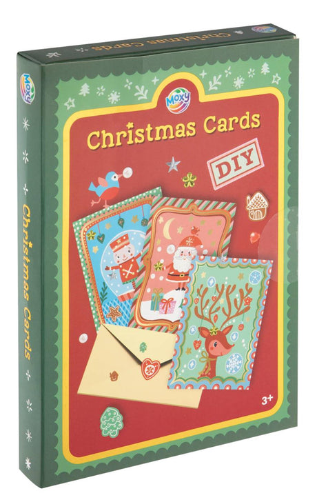 Moxy bastelt Ihre eigenen Weihnachtskarten – mit 3 Umschlägen und 3 Stickerbögen