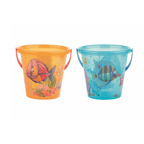 Basic transparenter Eimer mit Fischaufdruck 17 cm 3,4l