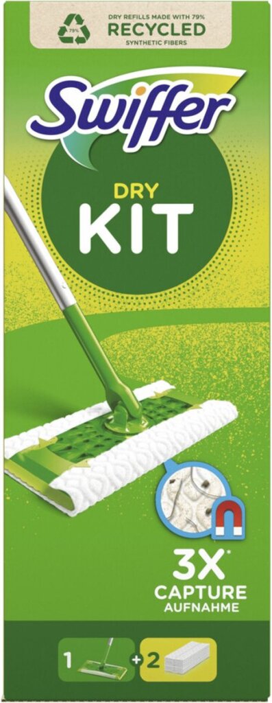 Swiffer-Starterset mit 1 Griff, 2 Nachfüllpackungen für Trockentücher, 1 Set