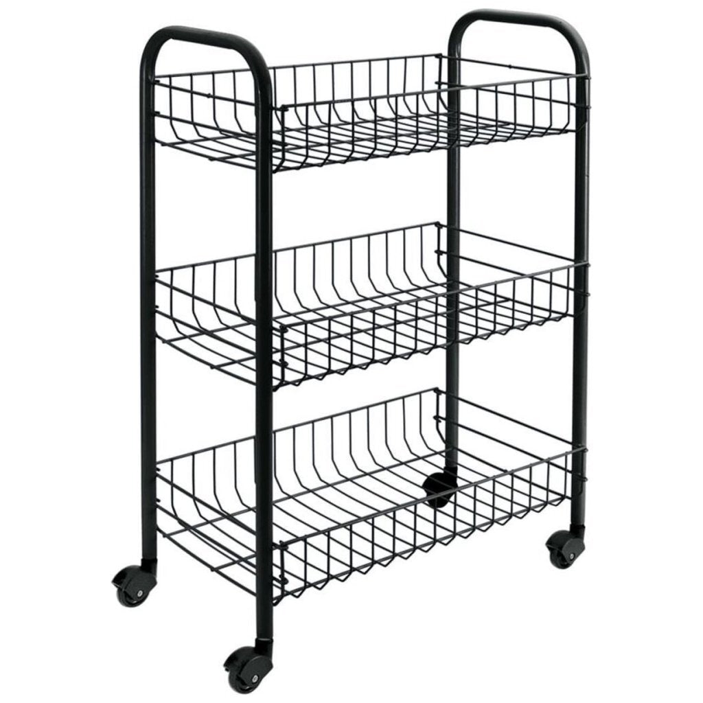 Tomado-metaltex siena Küchenwagen mit Rollen 41x23x63 cm schwarz