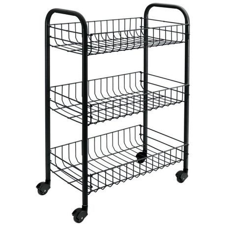 Metaltex Tomado-Siena Küchenwagen mit Rollen 41x23x63 cm schwarz
