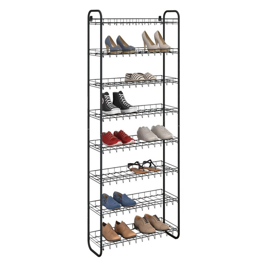 Metaltex Schuhregal 8 Ebenen 64x23x165 cm schwarz