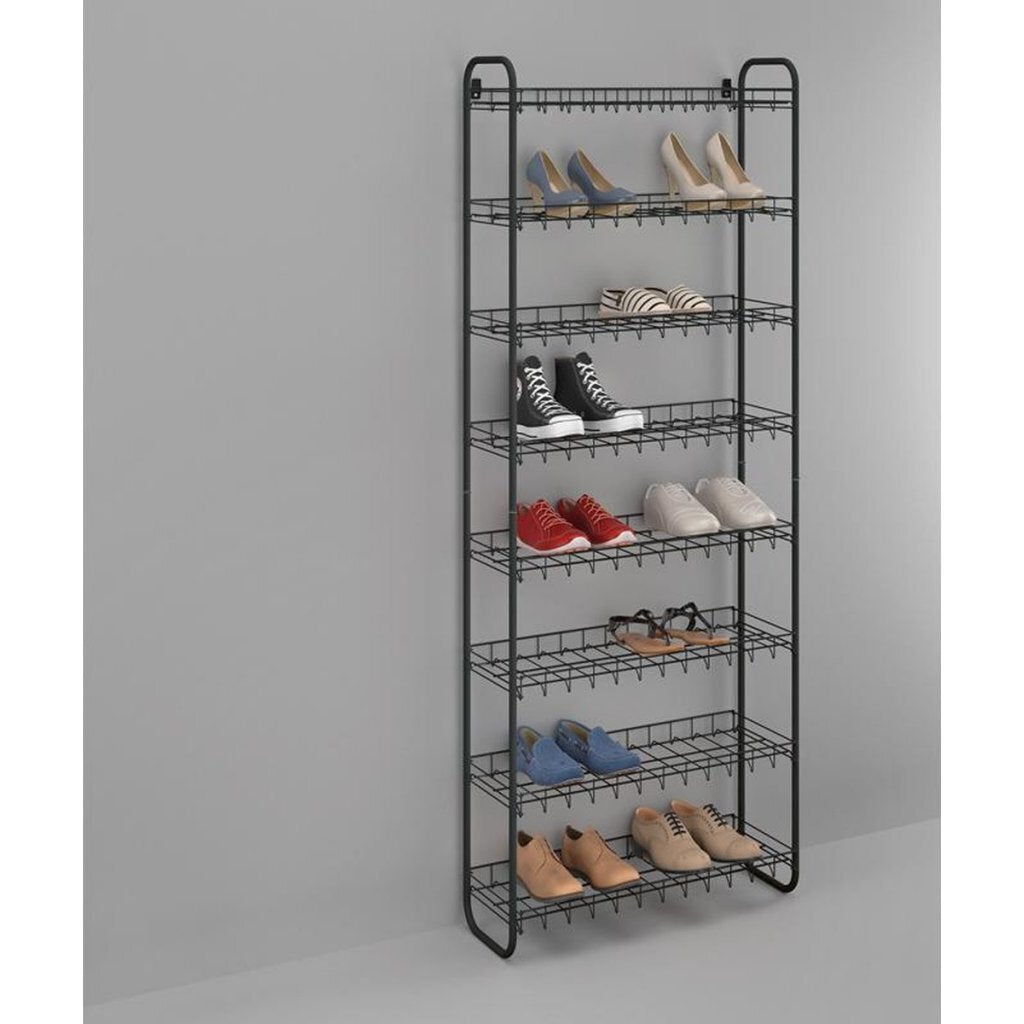 Metaltex Schuhregal 8 Ebenen 64x23x165 cm schwarz