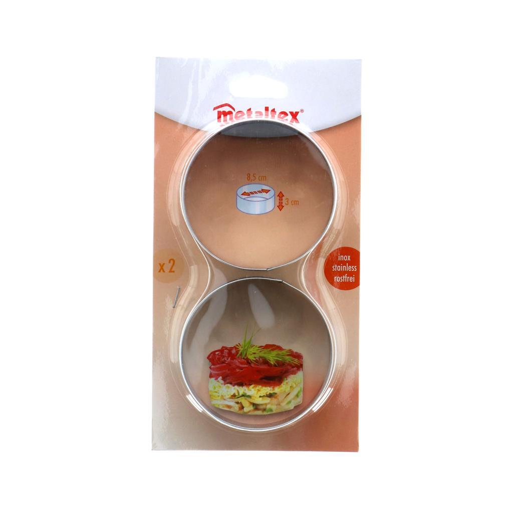 Metaltex Backringe 8,5x3,2 cm, 2 Stück Edelstahl