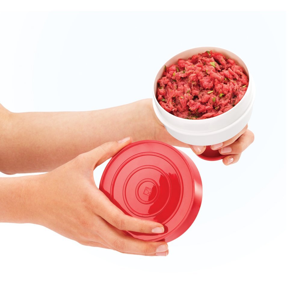 Metaltex Küchenhelfer Hamburgerpresse 11 cm rot weiß