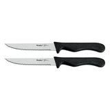 Metaltex Basic Line Steakmesser 2 Stück Edelstahl schwarz