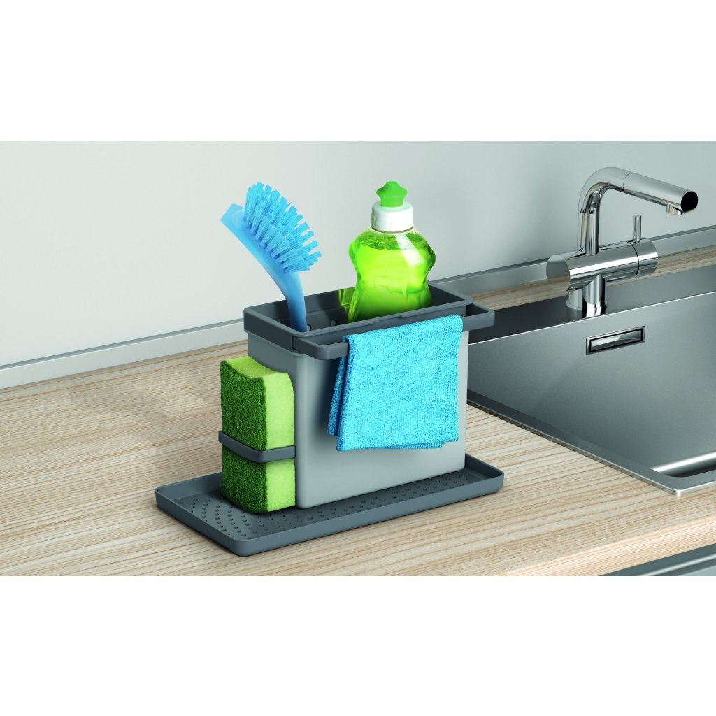 Metaltex Küchenhelfer ordentlich Tex Waschbecken Organizer 24x13x14 cm Grau