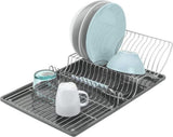 Metaltex Abtropfgestell Wingtex 51x31 cm Anthrazit Silber 2-teilig