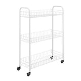 Tomado-metaltex schlanker Küchenwagen mit Rollen 23x56x84 cm weiß