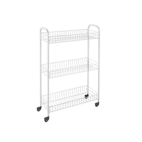 Tomado-metaltex schlanker Küchenwagen mit Rollen 23x56x84 cm weiß