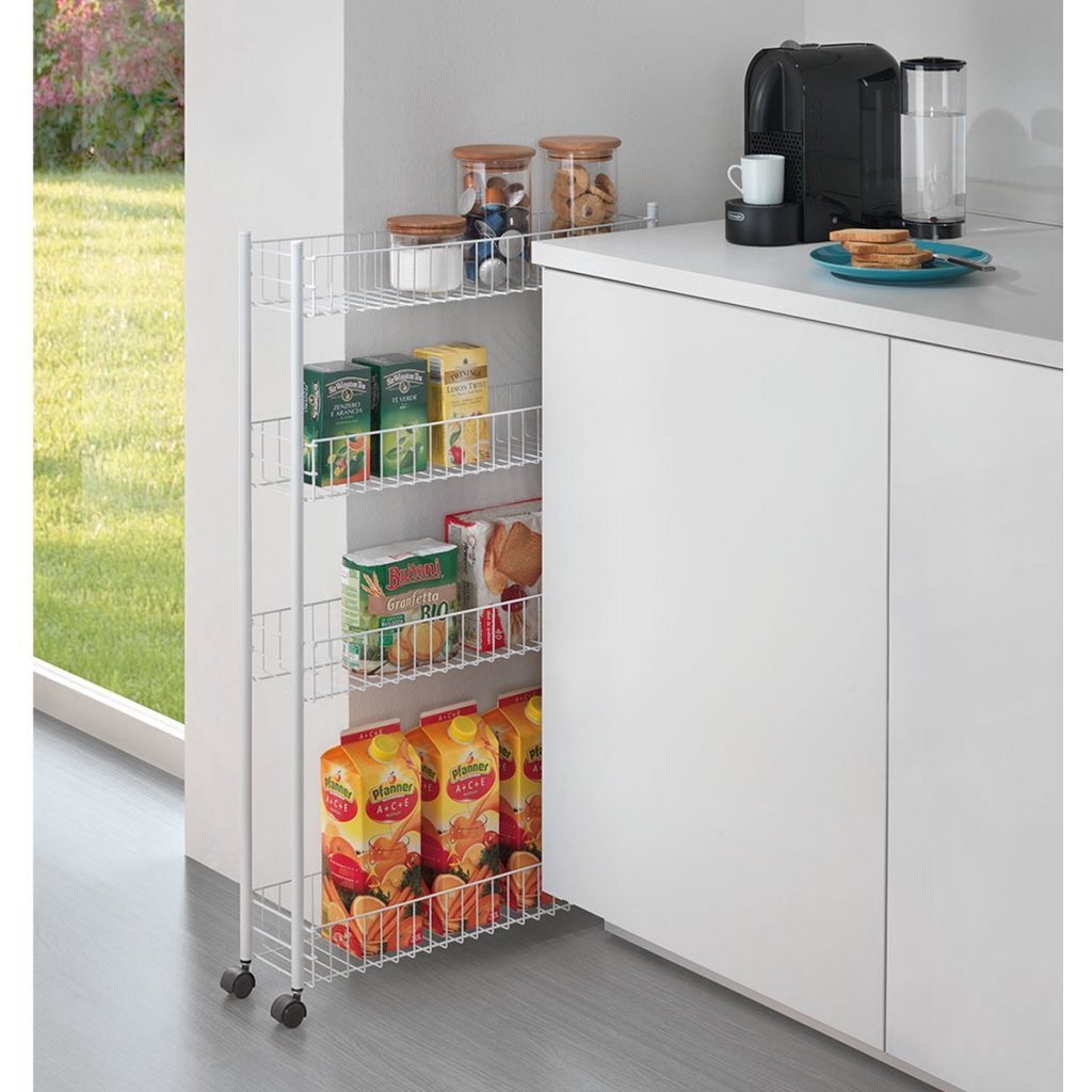 Metaltex Fino Lagerregal 4 Ebenen 58x16x95 cm weiß