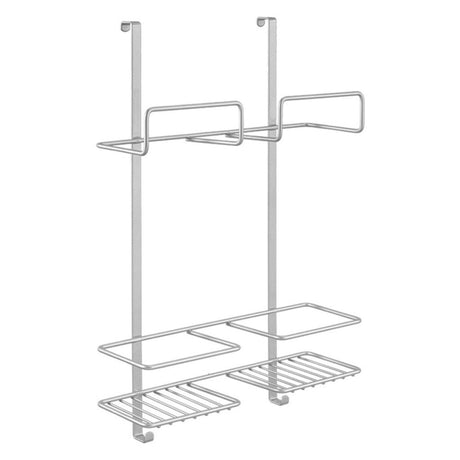 Metaltex platzsparendes Regal über der Tür für Reinigungsmittel, 30 x 46 x 12 cm, silberfarben