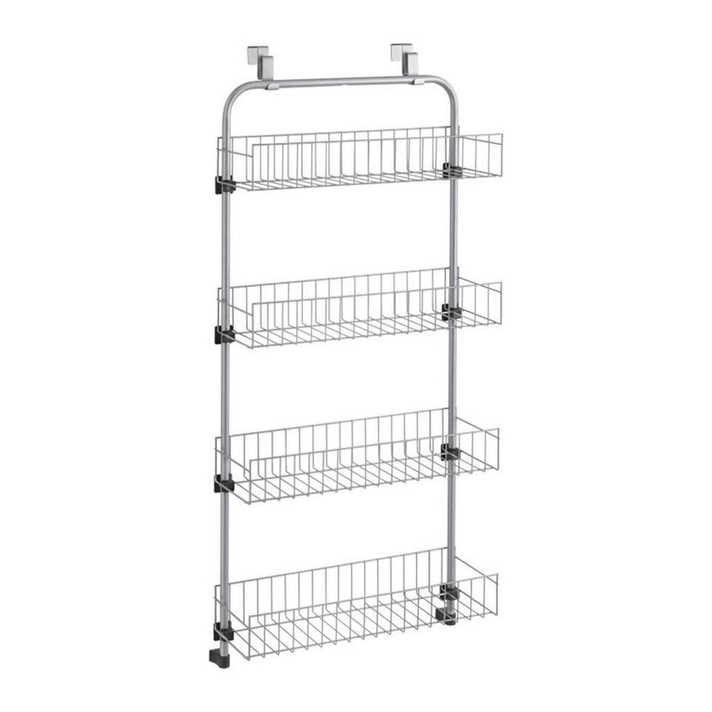 Metaltex Türregal 4 Ebenen 17x45x103 cm Silbermetall