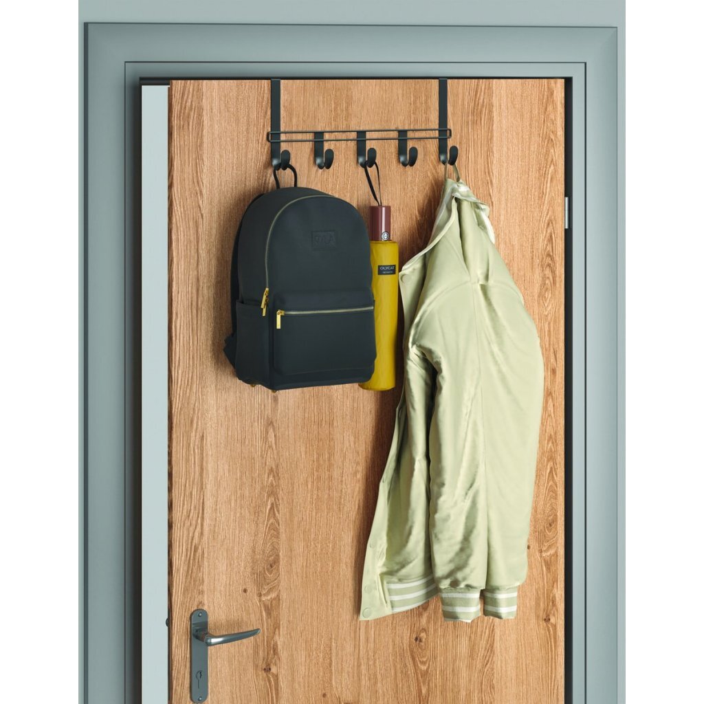 Metaltex Türgarderobe 5 Haken 38x6x15 cm schwarz