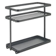 Metaltex Gewürzregal 2 Ebenen 23x11x22 cm schwarzes Metall