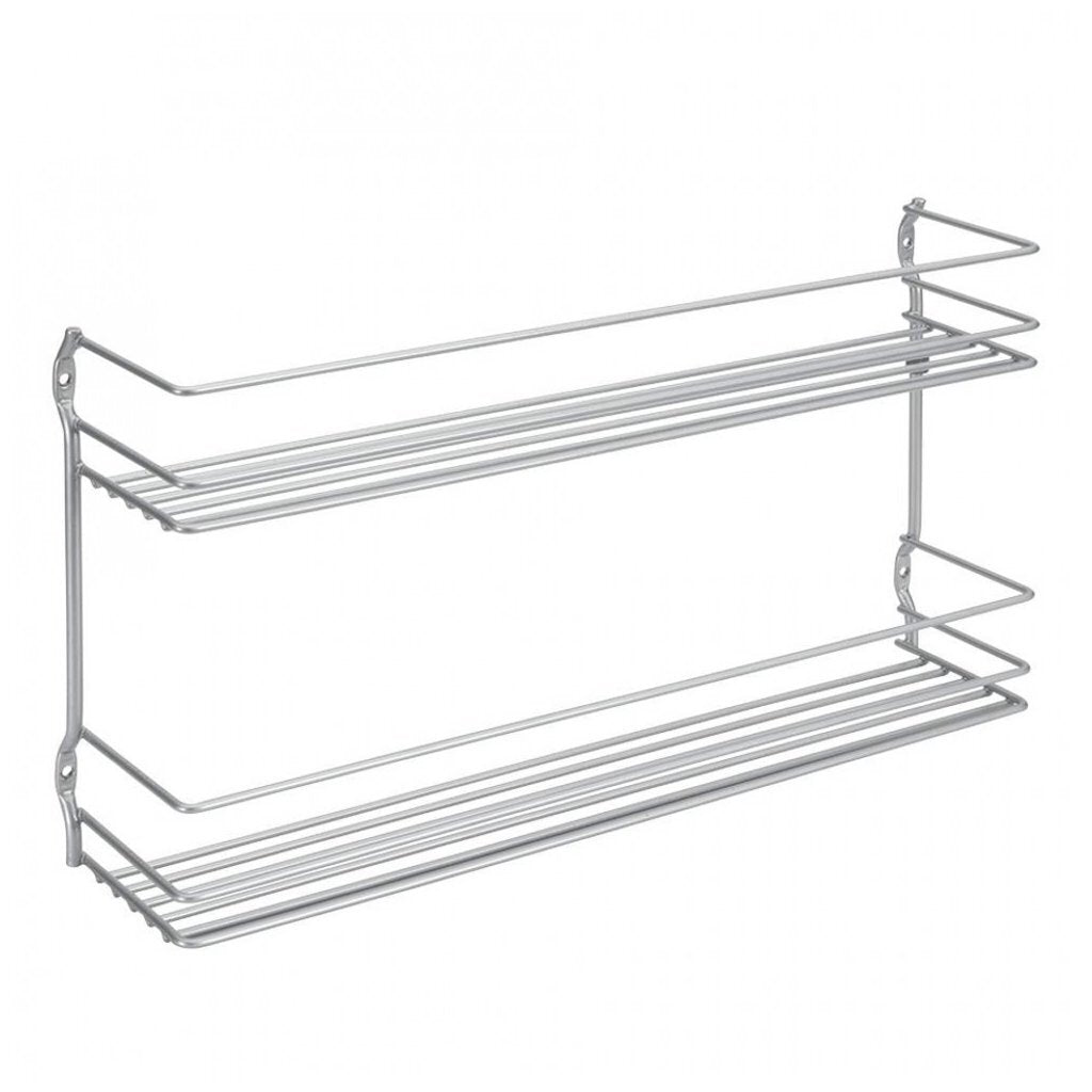Metaltex platzsparendes Smart Kitchen Pepito Gewürzregal 2 Ebenen 36x8x19 cm Silber